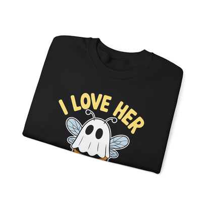 I Love Her Boo Bees Couples Halloween Adult Costume His Men Sweatshirt