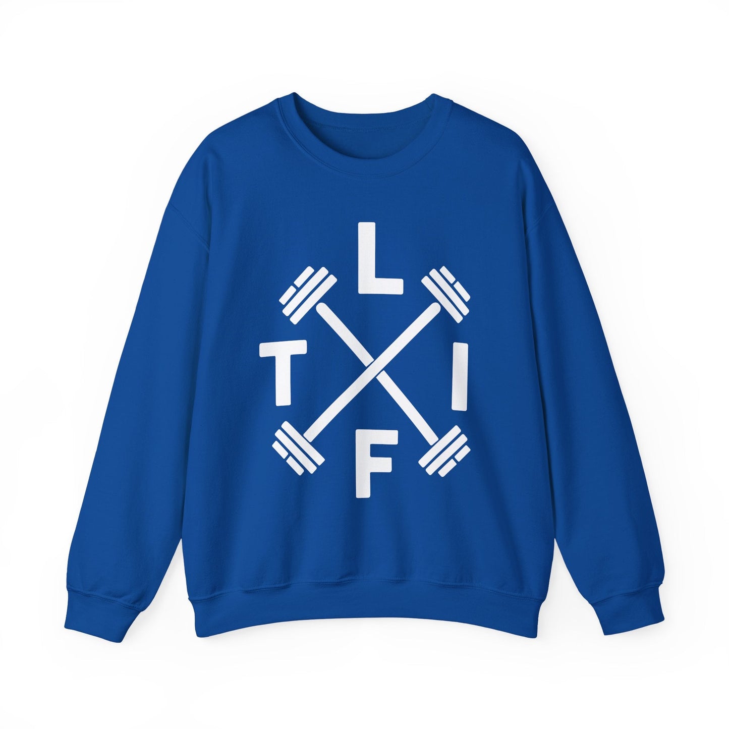 LIFT Weightlifting Fitness Barbells Crossed Circle Sweatshirt