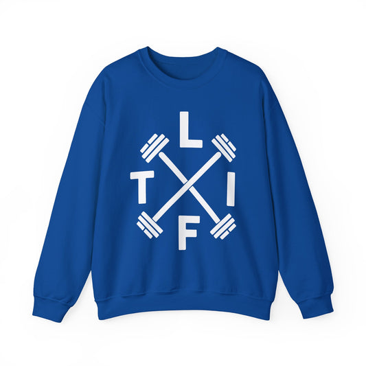 LIFT Weightlifting Fitness Barbells Crossed Circle Sweatshirt