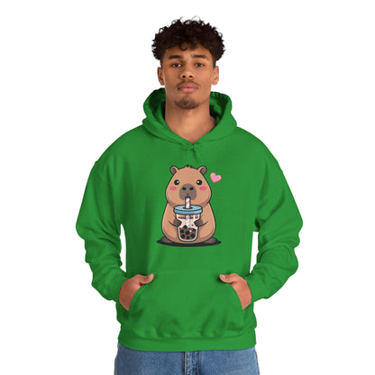 Cute Capybara Kawaii Anime Drinking Bubble Tea Lover Girls Hoodie