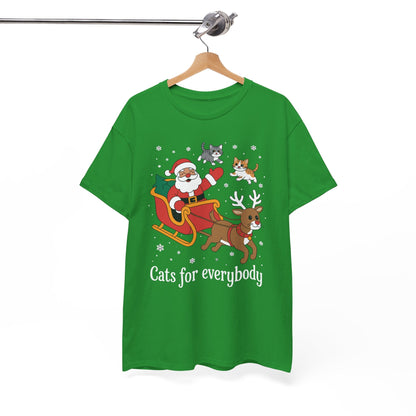 Cats For Everybody Christmas Cat Funny Xmas Women Santa T-Shirt