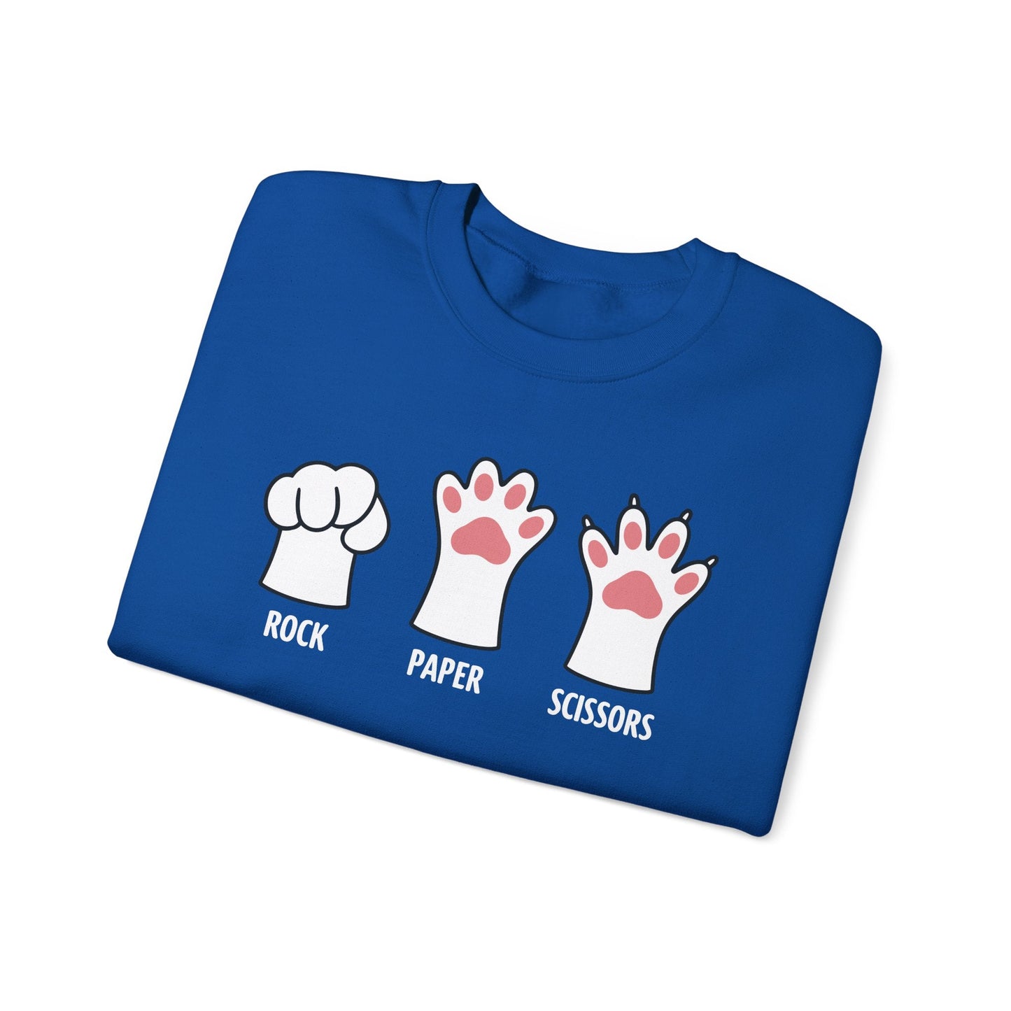 Funny  Introvert Cat Animal Rescue Rock Paper Scissors Cute Paw Cat Sweatshirt