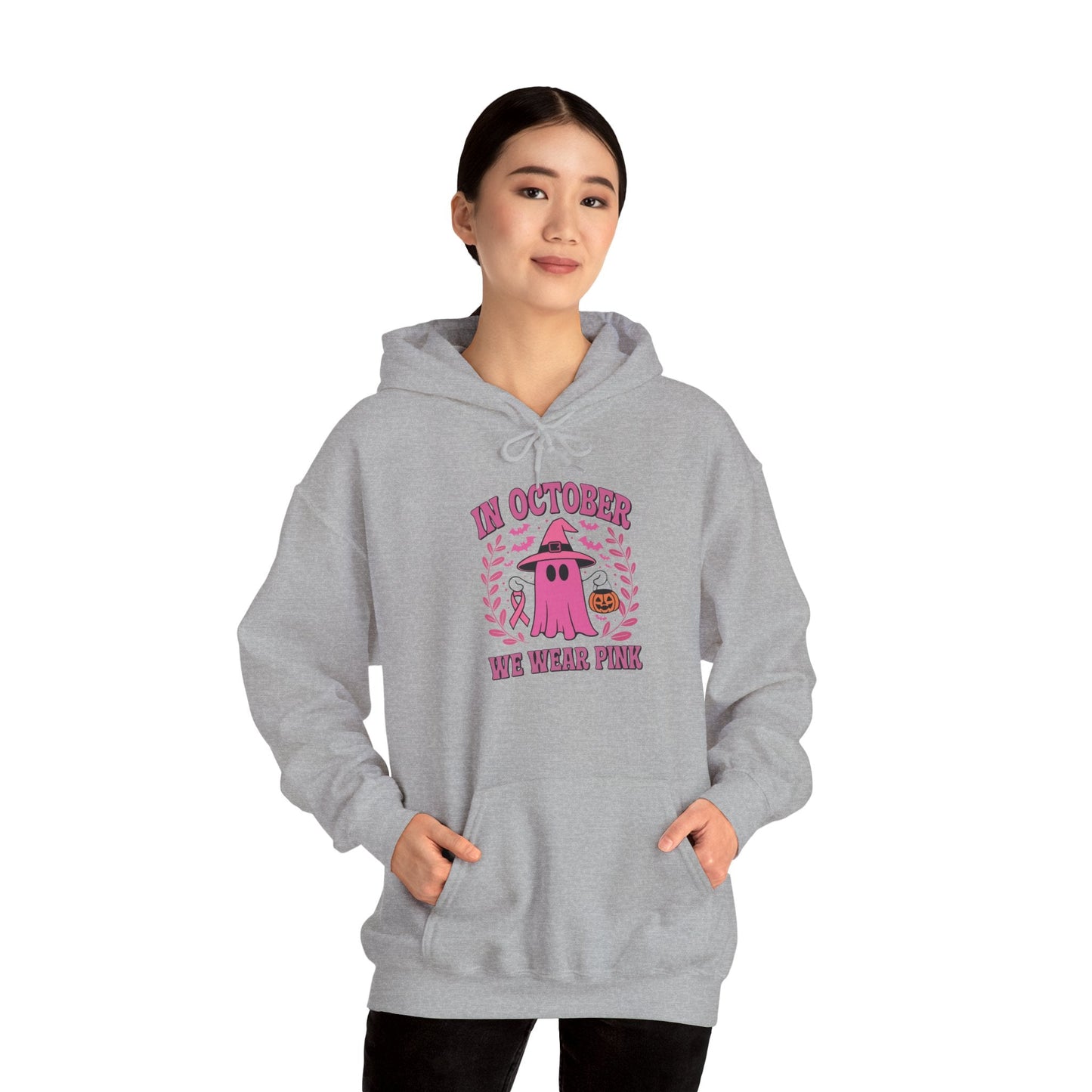 In October We Wear Pink Breast Cancer Awareness Halloween Hoodie
