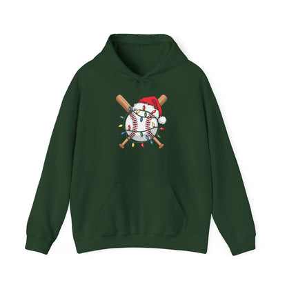 Santa Sports Design For Men Boys Christmas Baseball Player Hoodie
