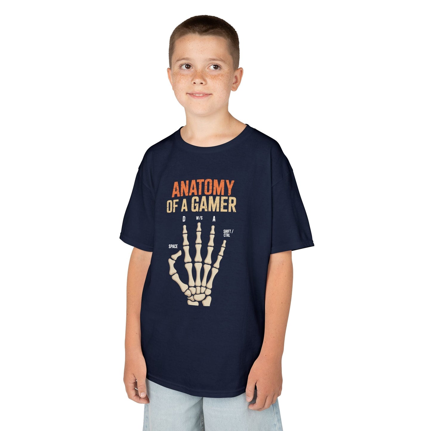 Funny Anatomy Of A Gamer Skeleton Hand Boys Kids Teens T-Shirt