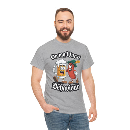 Oktoberfest On My Wurst Behaviour German Beer Sausage Adults T-Shirt