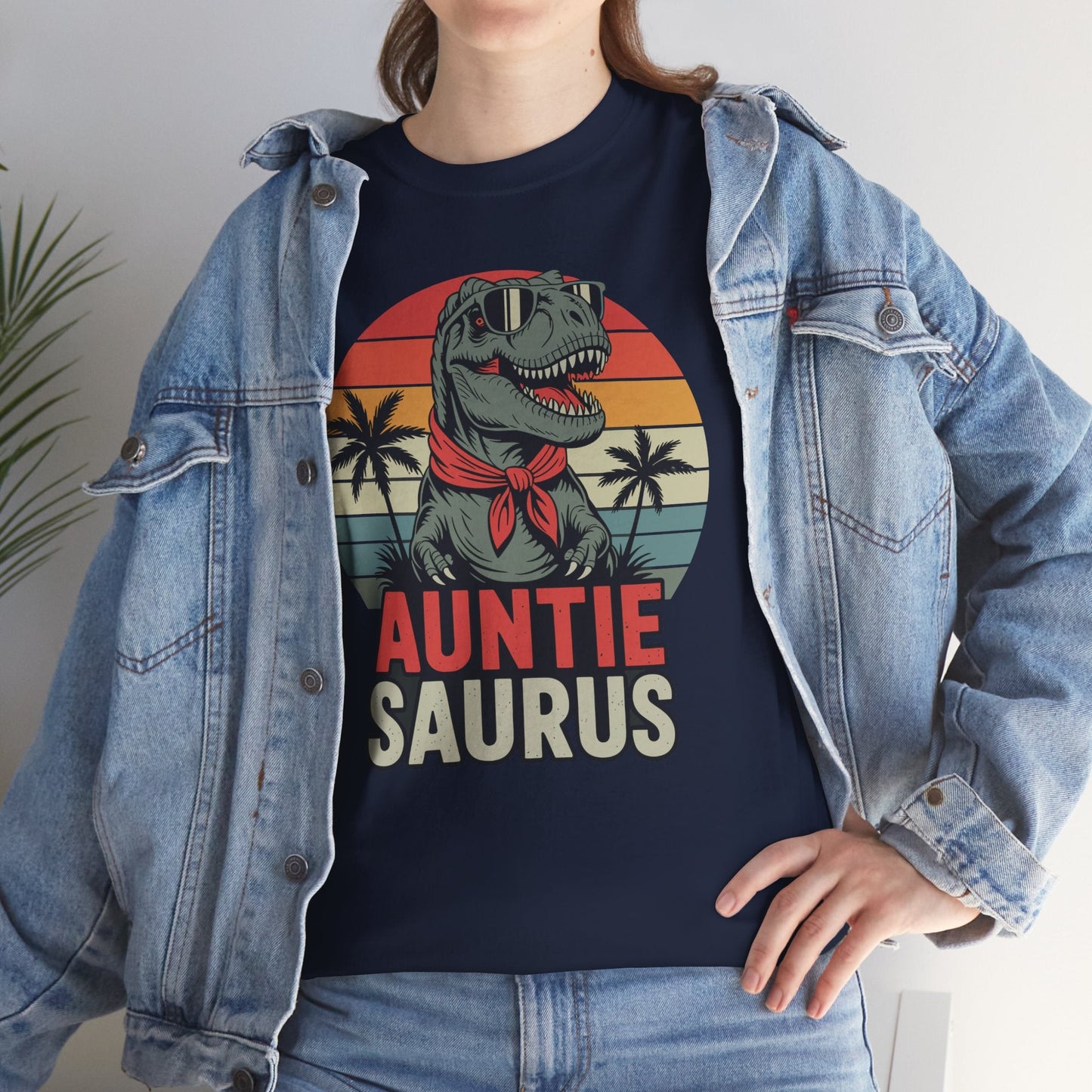 Auntiesaurus T Rex Dinosaur Auntie Saurus Family Matching T-Shirt