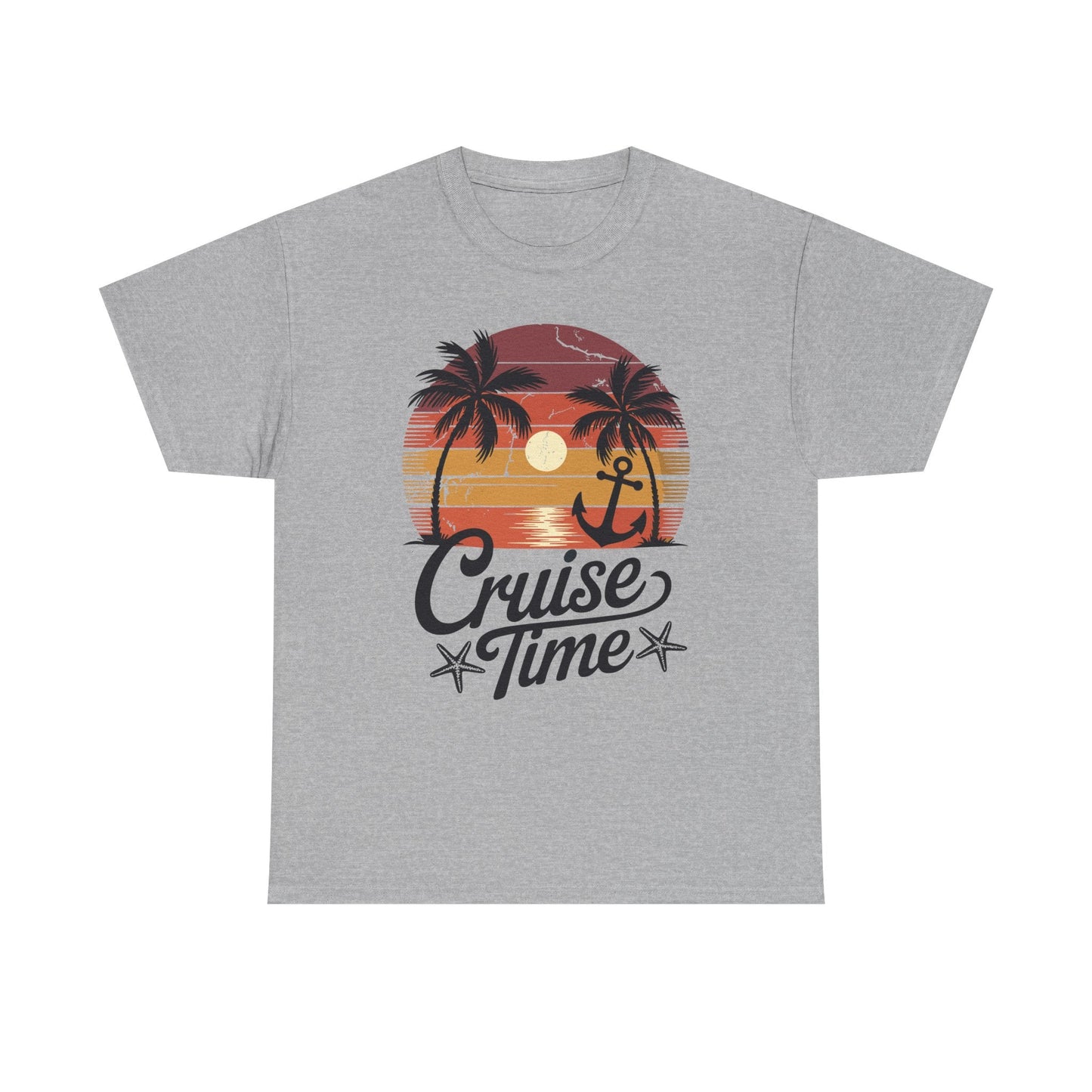 On Cruise Time Coconut Tree Graphic Summer Vacation Cruising T-shirt