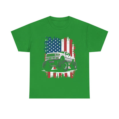 Monster Truck USA Flag American T-Shirt