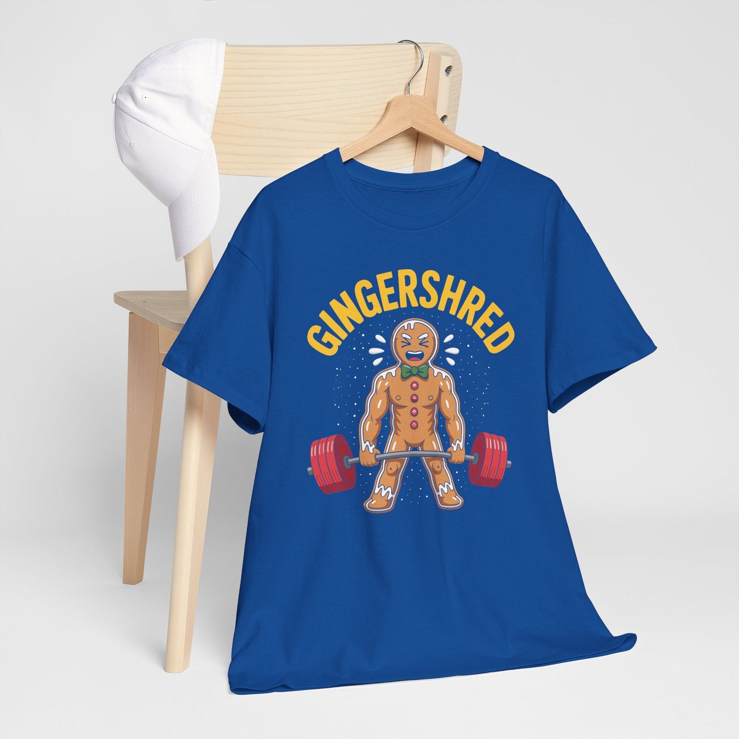 Funny Gingershred Gingerbread Man Gym Bodybuilding Christmas T-Shirt