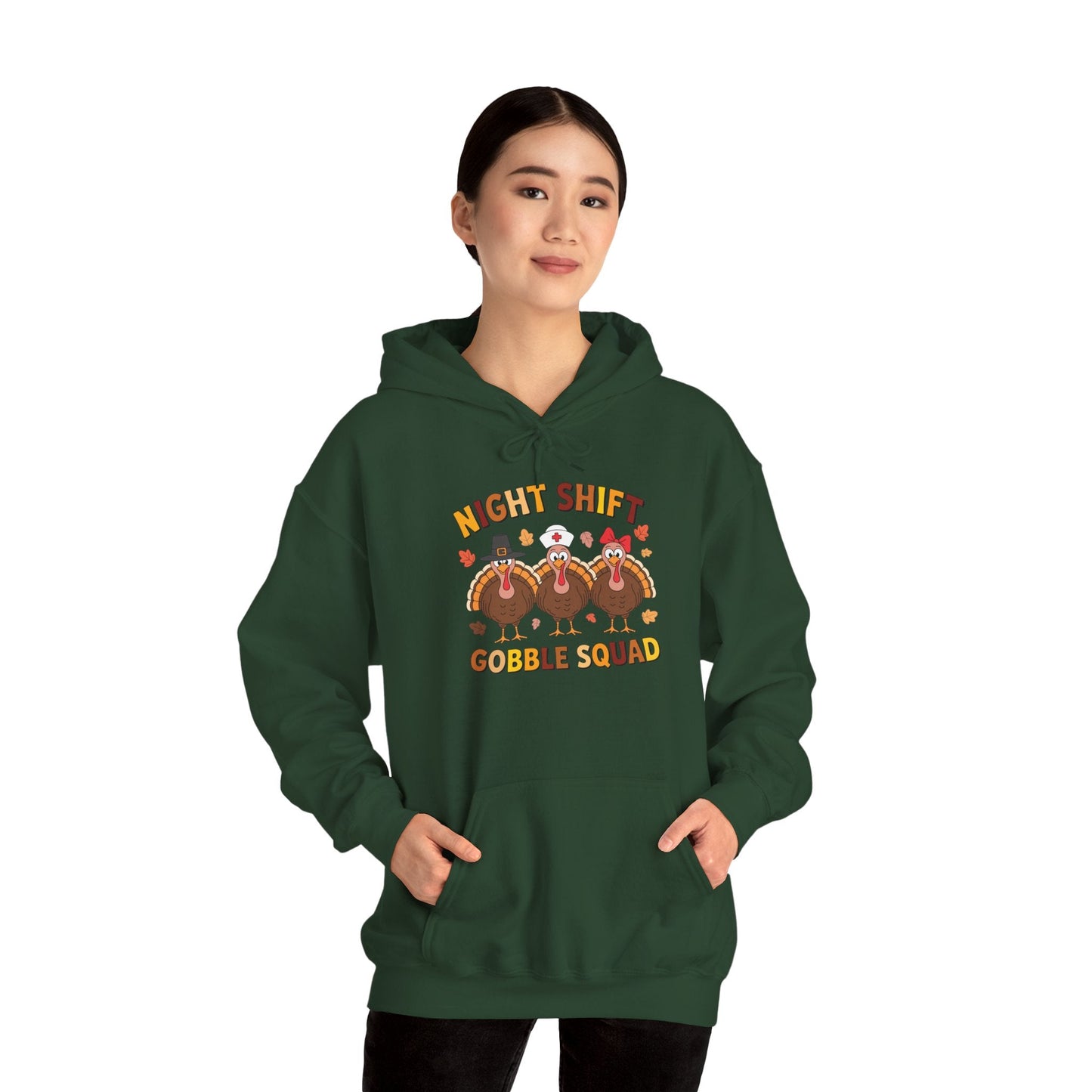 Night Shift Gobble Squad Night Worker Staff Thanksgiving Hoodie