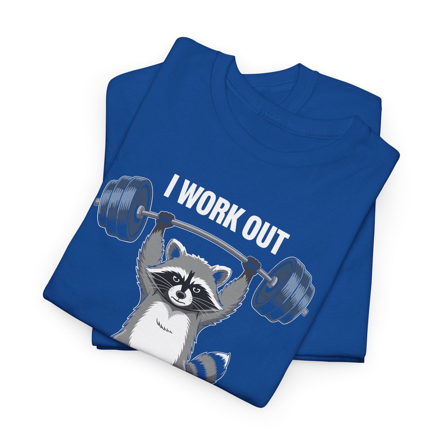 Raccoon Deadlift Bodybuilding Animal Funny Gym Fitness T-Shirt