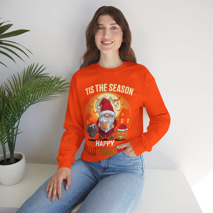 Happy Hallothanksmas Halloween Thanksgiving Merry Christmas Sweatshirt