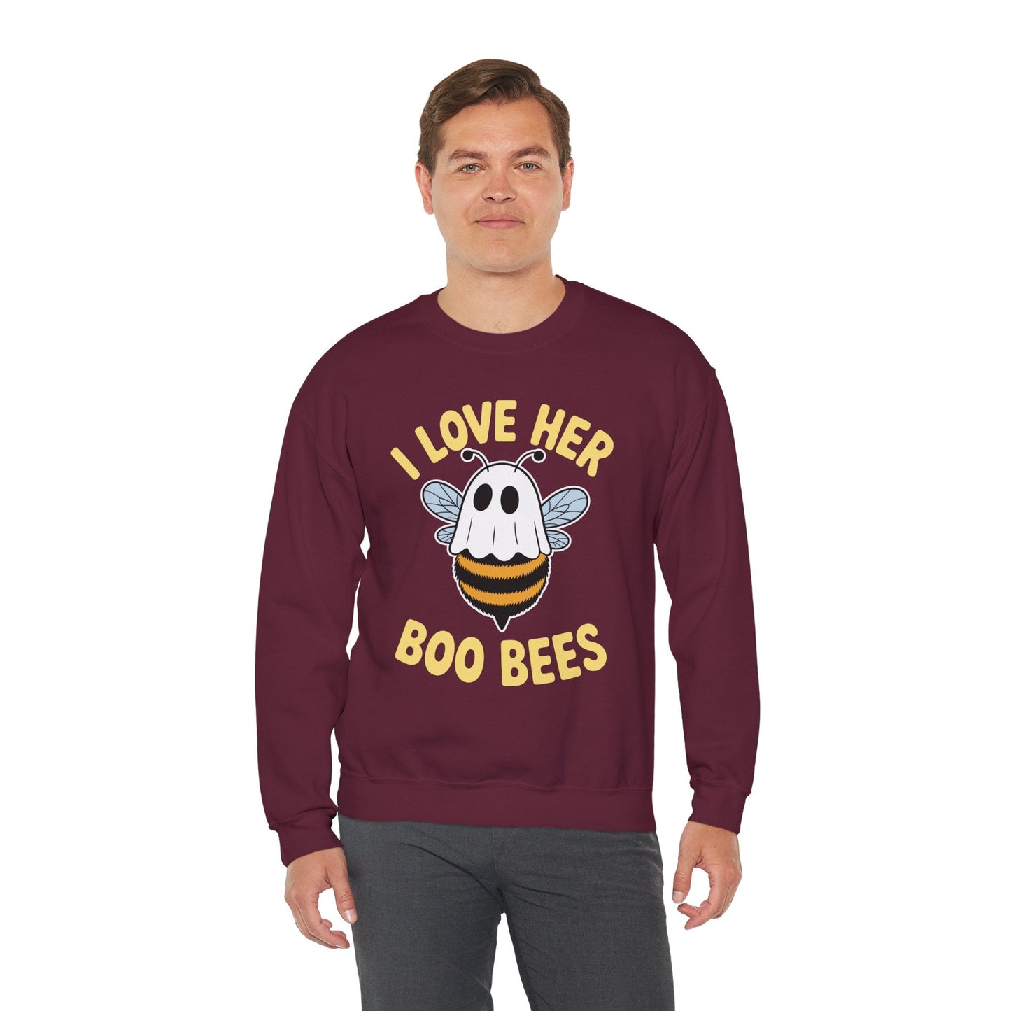I Love Her Boo Bees Couples Halloween Adult Costume His Men Sweatshirt