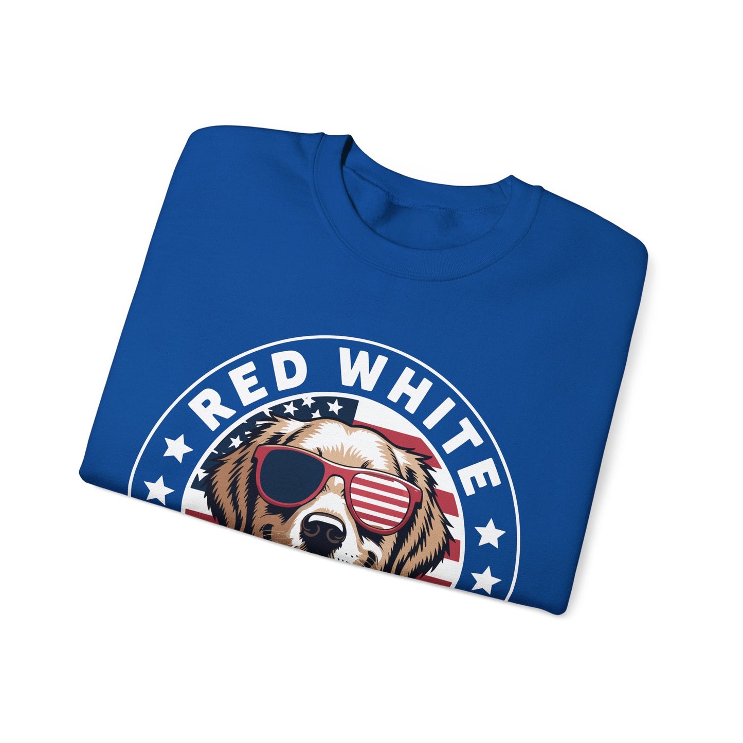 Red White Golden Retriever American Flag 4th of July Gift Sweatshirt