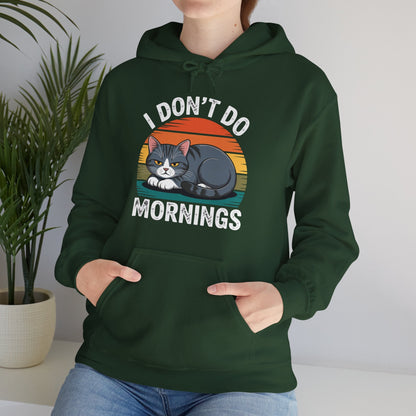 Funny Sleep Cat I Don't Do Morning Hoodie