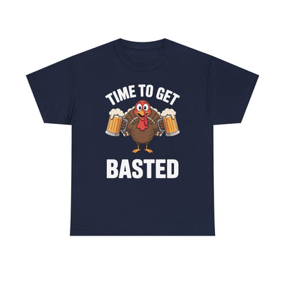 Time To Get Basted Funny Beer Thanksgiving Turkey Gift T-Shirt