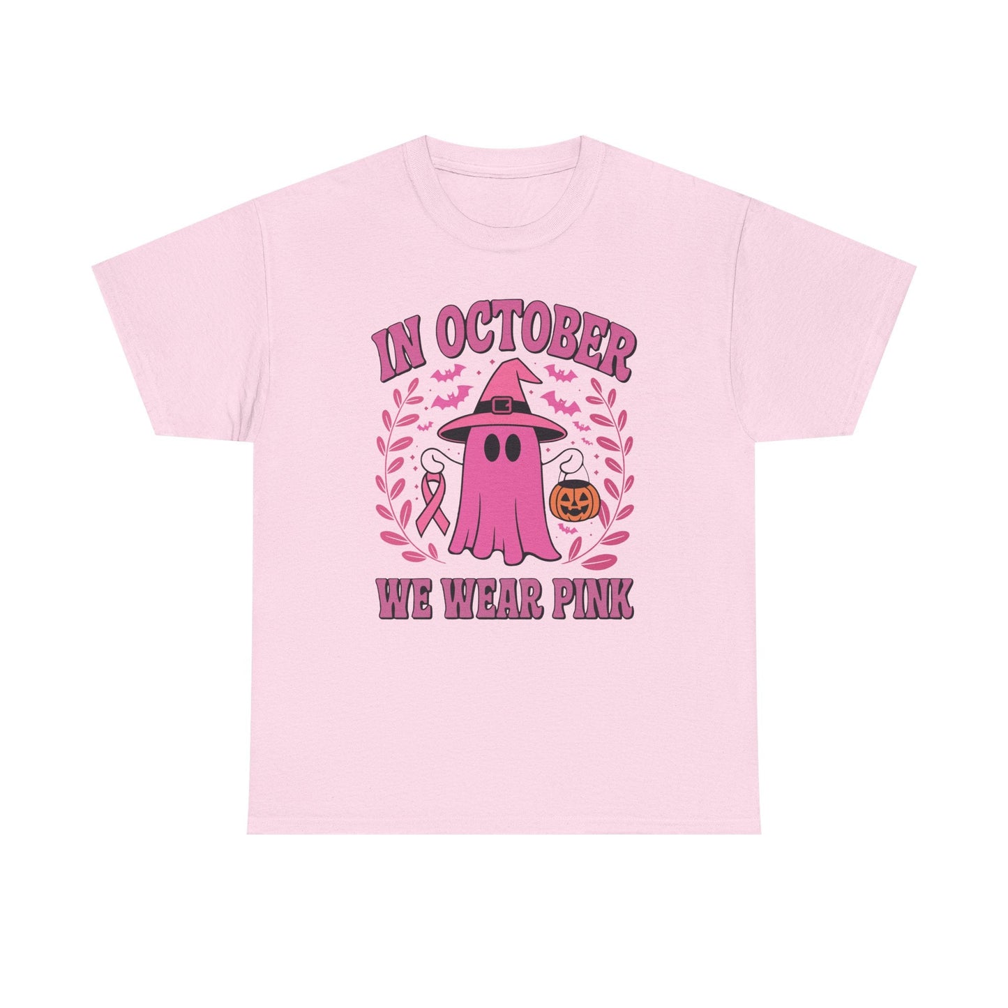 In October We Wear Pink Breast Cancer Awareness Halloween T-Shirt