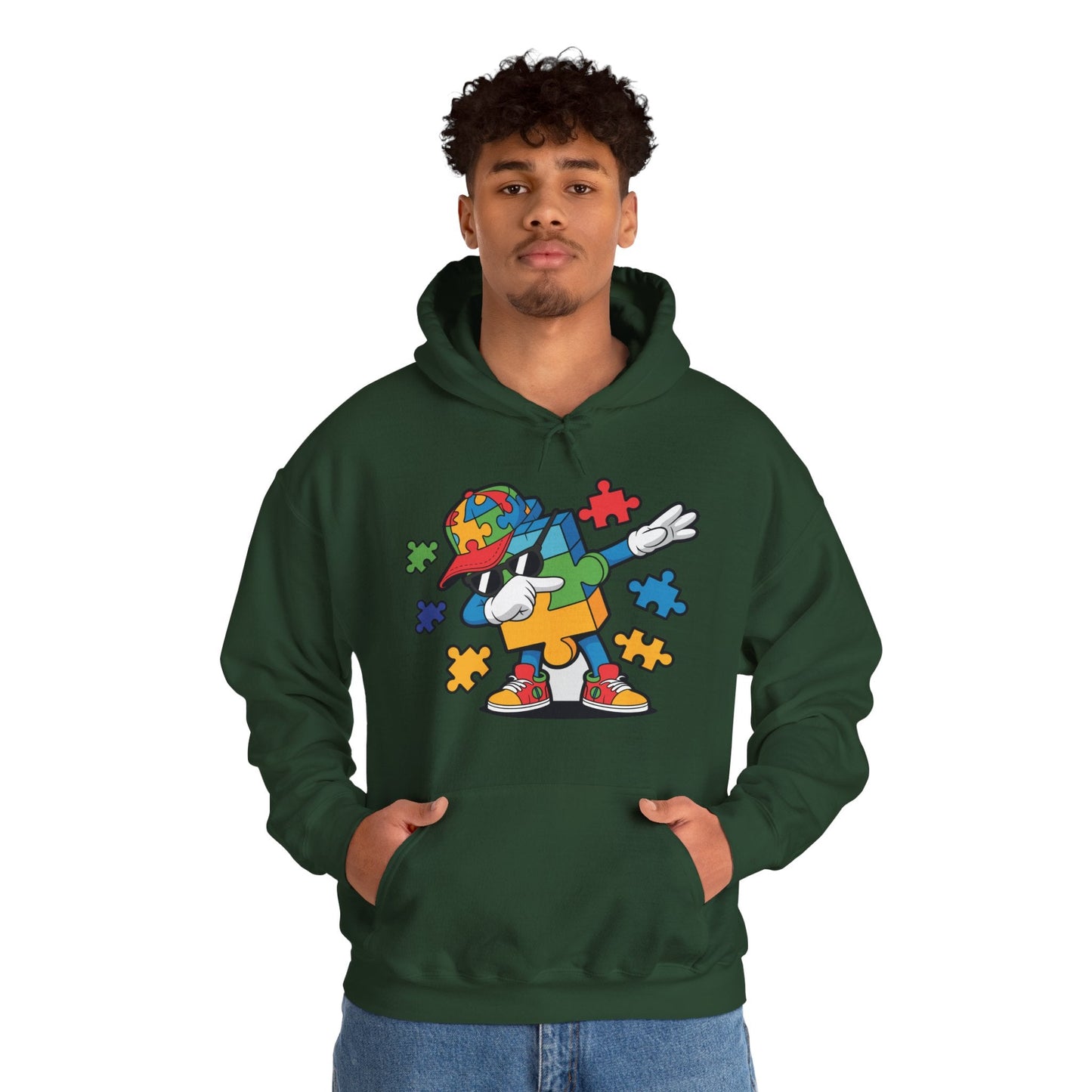 Dabbing Puzzle Autism Awareness Hoodie