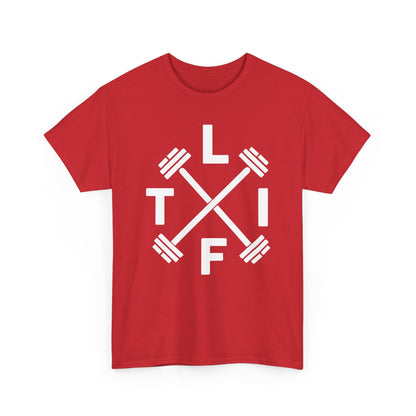 LIFT Weightlifting Fitness Barbells Crossed Circle T-Shirt