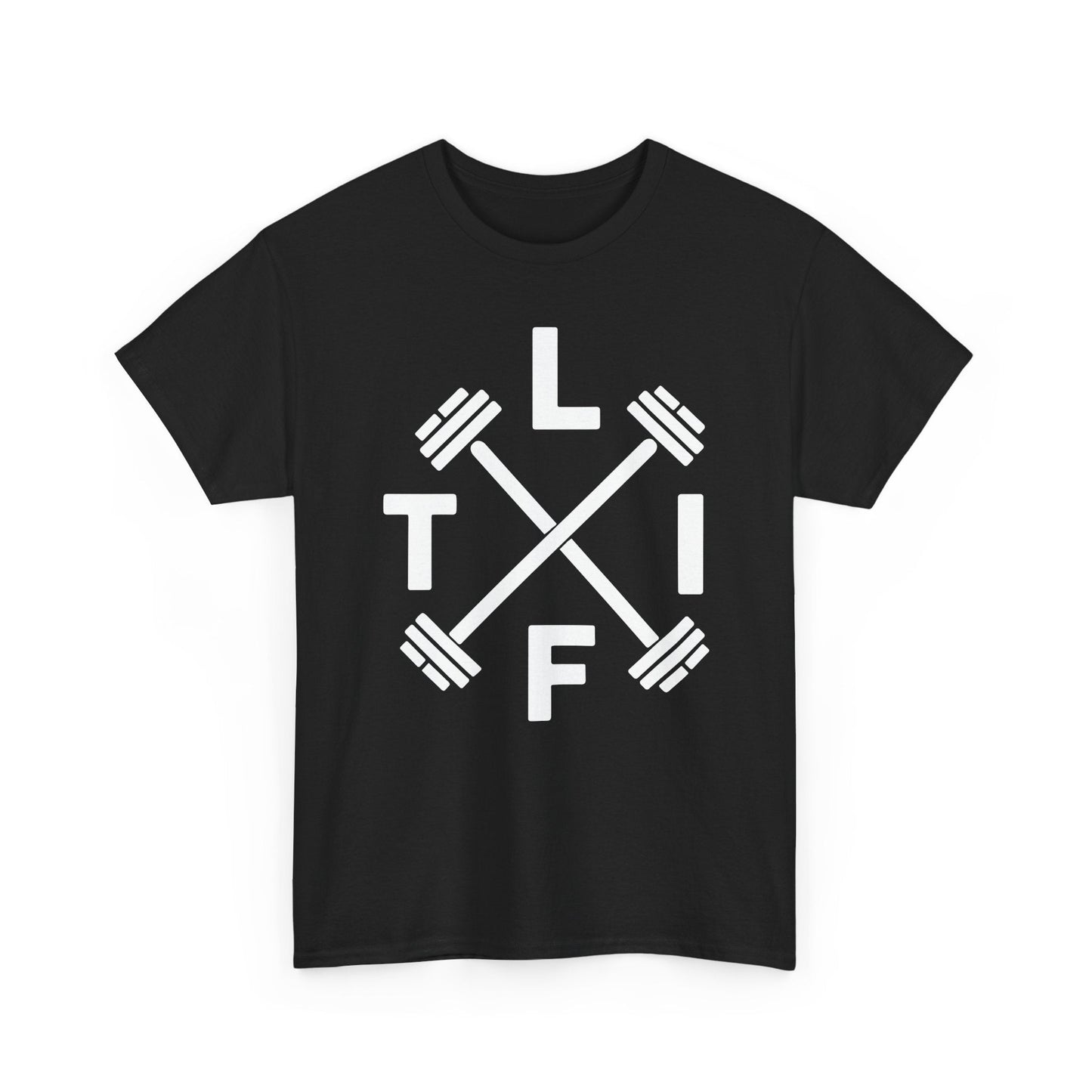 LIFT Weightlifting Fitness Barbells Crossed Circle T-Shirt