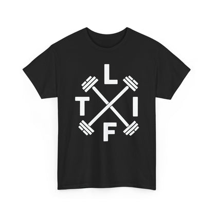LIFT Weightlifting Fitness Barbells Crossed Circle T-Shirt