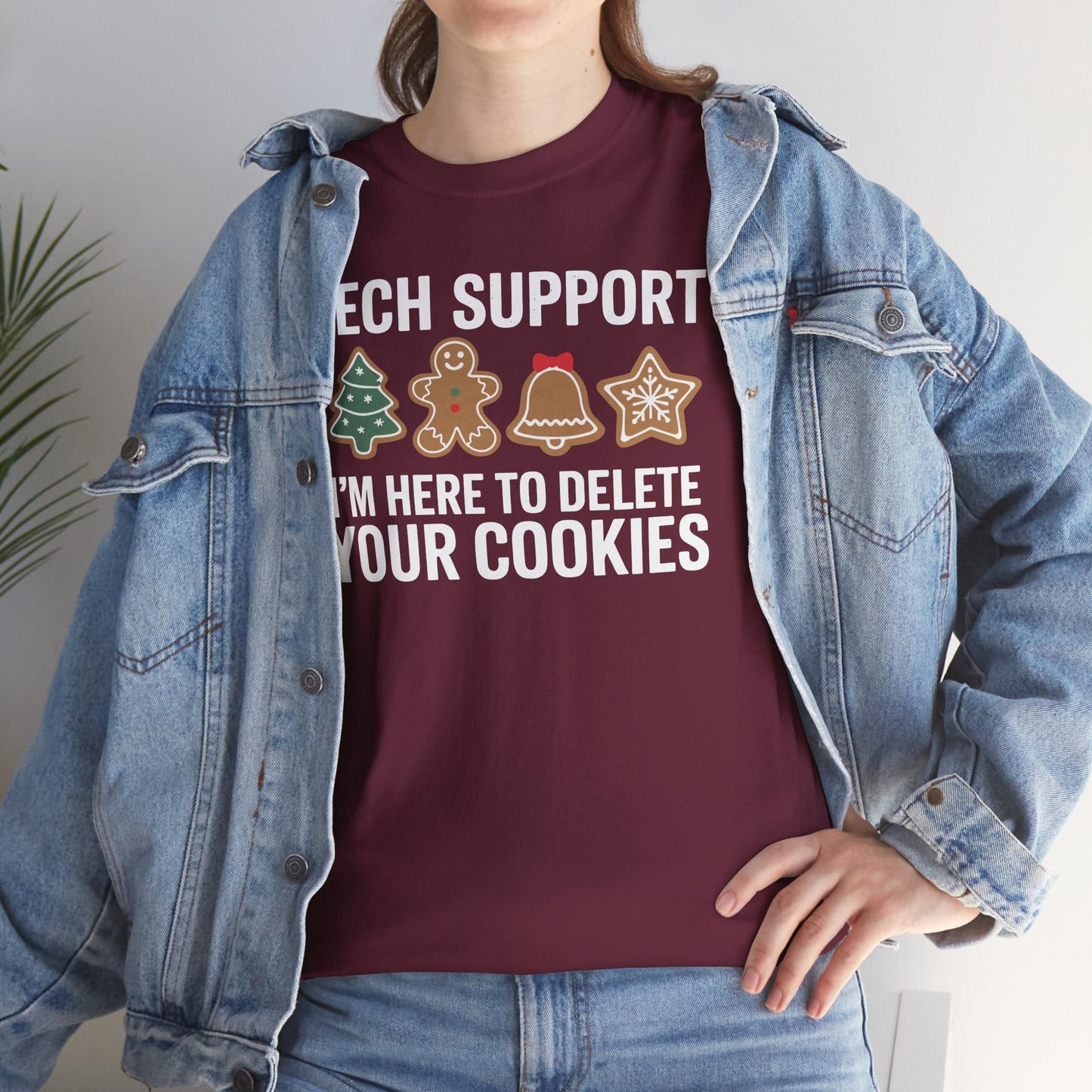 Christmas Tech Support Here To Delete Cookies Xmas Men Women T-Shirt