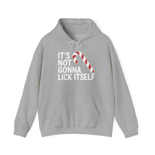 Funny Candy Cane Lick Itself Adult Christmas in July Gift Hoodie
