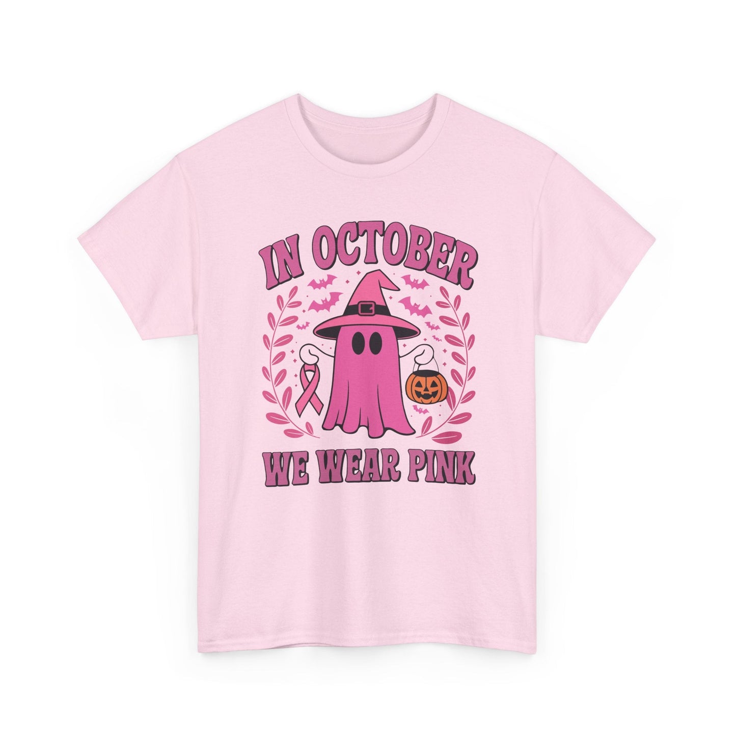 In October We Wear Pink Breast Cancer Awareness Halloween T-Shirt