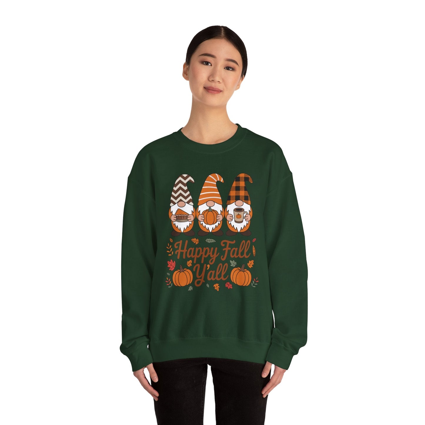 Happy Fall Y'all Gnome Pumpkin Autumn Thanksgiving Men Women Sweatshirt