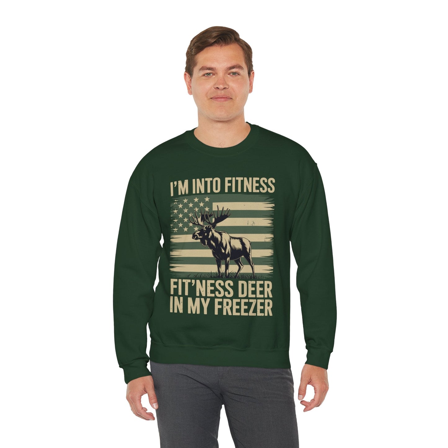 Hunting Im Into Fitness Fit Ness Deer Freezer Men Women Sweatshirt