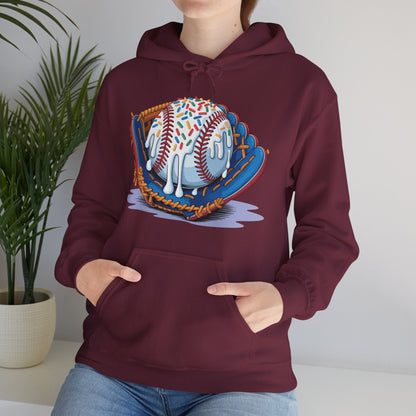 Baseball Drip Ice Cream Sprinkles Baseball Glove Hoodie