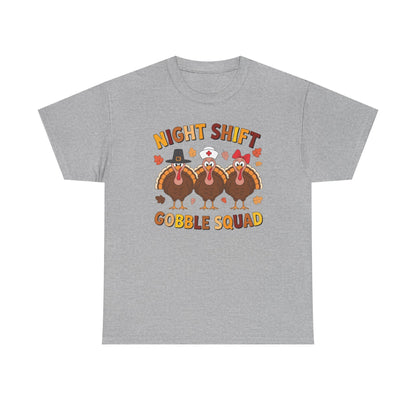 Night Shift Gobble Squad Night Worker Staff Thanksgiving T-Shirt