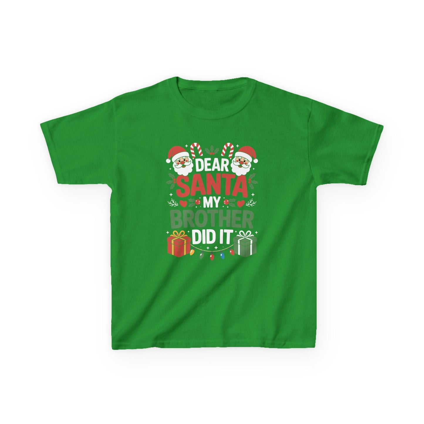 Dear Santa My Brother Did It Funny Christmas Boys Girls Kids T-Shirt