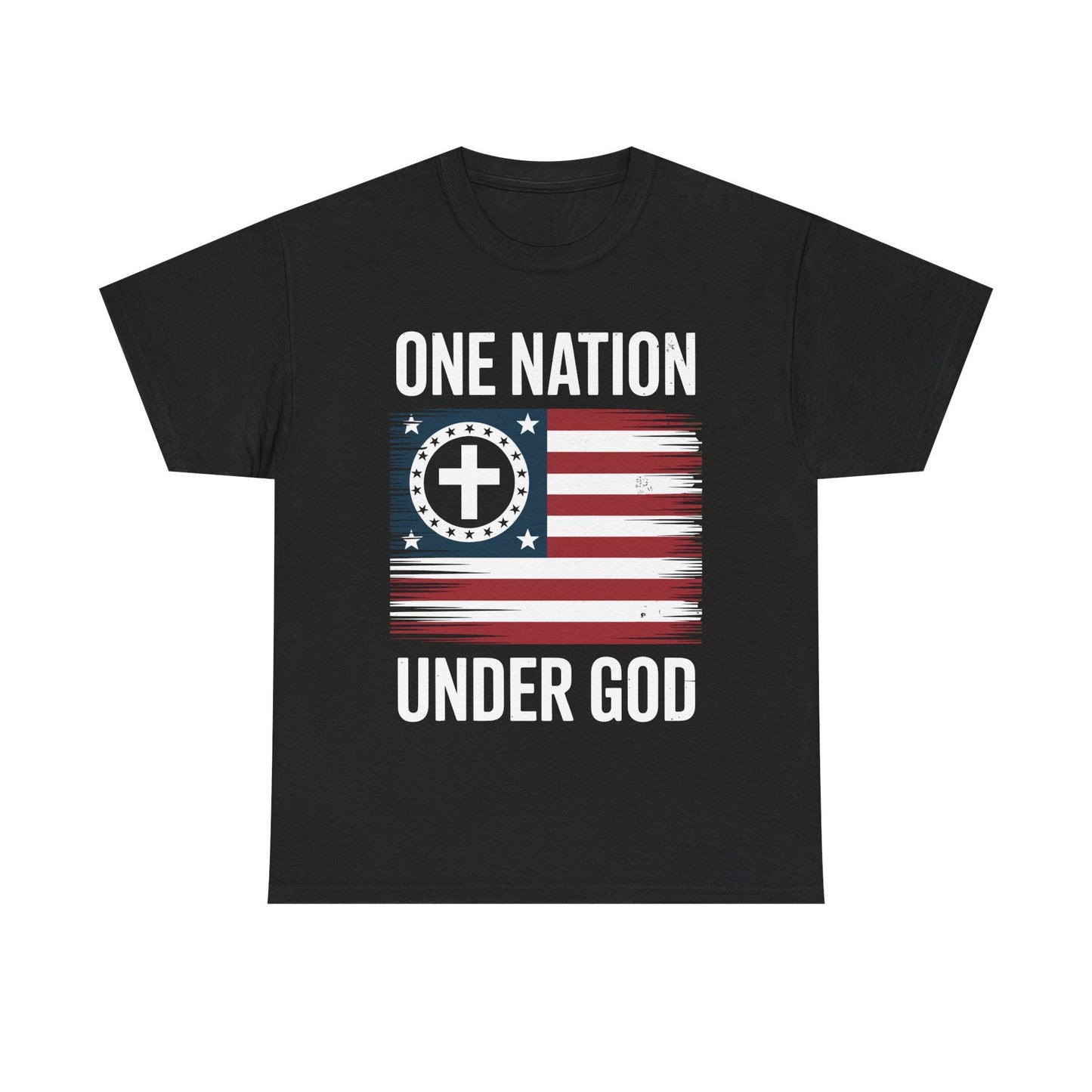 One Nation Under God Flag 4th Of July Patriotic Christian T-Shirt