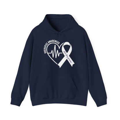 Overdose Awareness Month Heart Purple Ribbon Support Hoodie