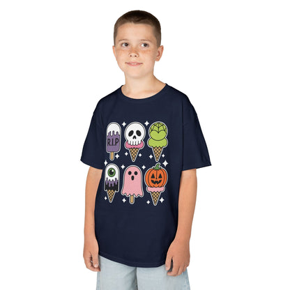 Horror Movie Summer Popsicle Halloween Ice Cream Summer-ween T-Shirt For Kids
