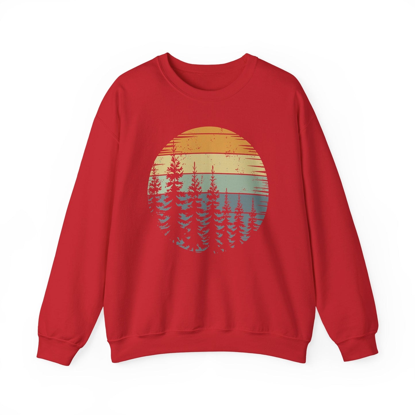 Retro Forest Trees Outdoors Nature Vintage Graphic Sweatshirt