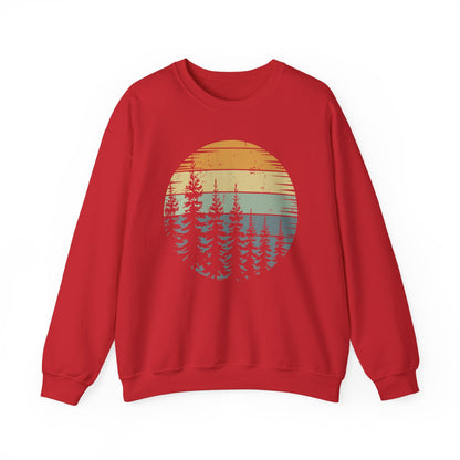 Retro Forest Trees Outdoors Nature Vintage Graphic Sweatshirt