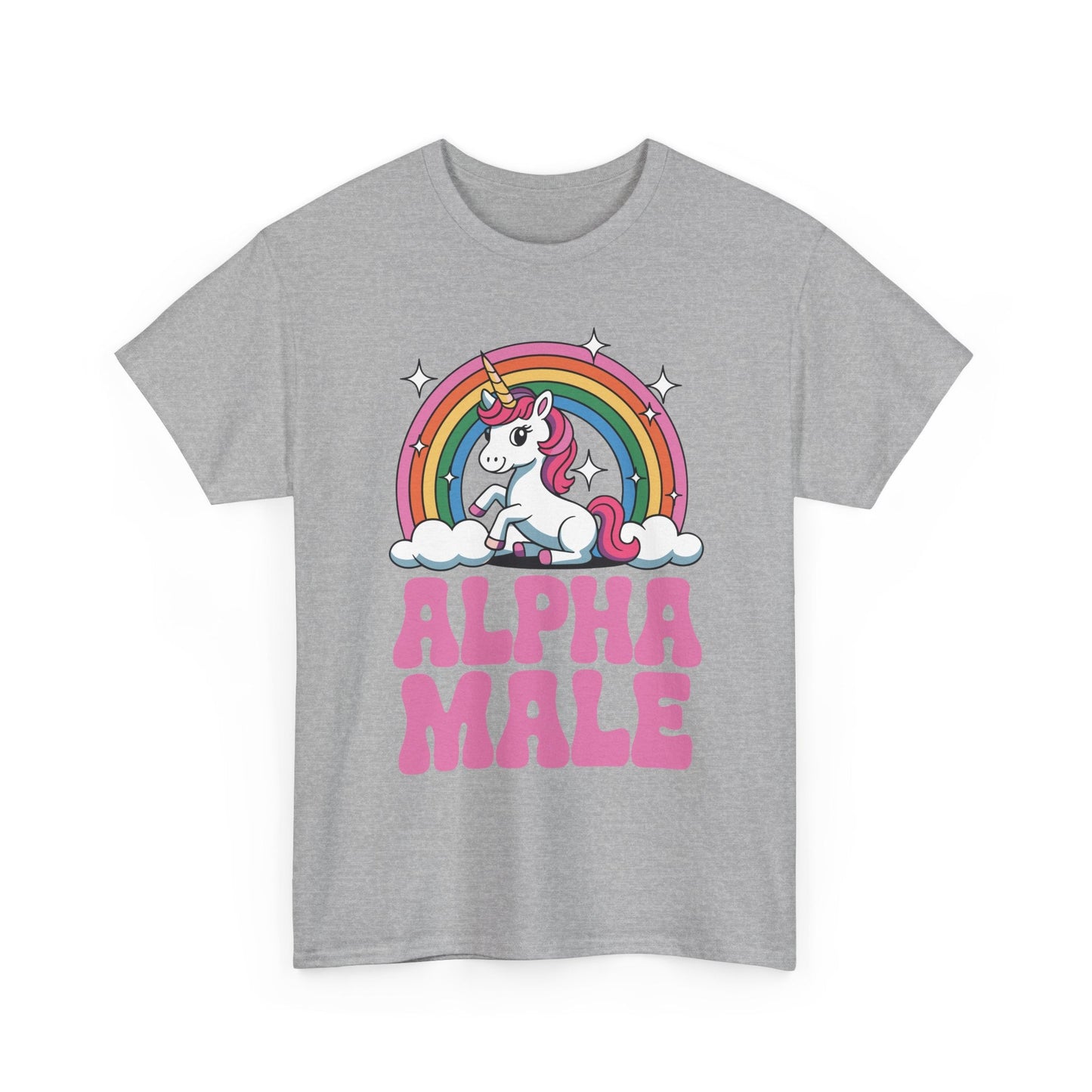 Funny Alpha Male Unicorn Sarcastic Ironic Weird Y2K Humor T-Shirt