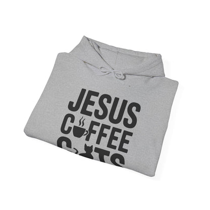 Christian Jesus, Coffee, Cats - Religous Cat Caffeine Lover Hoodie
