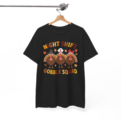 Night Shift Gobble Squad Night Worker Staff Thanksgiving T-Shirt