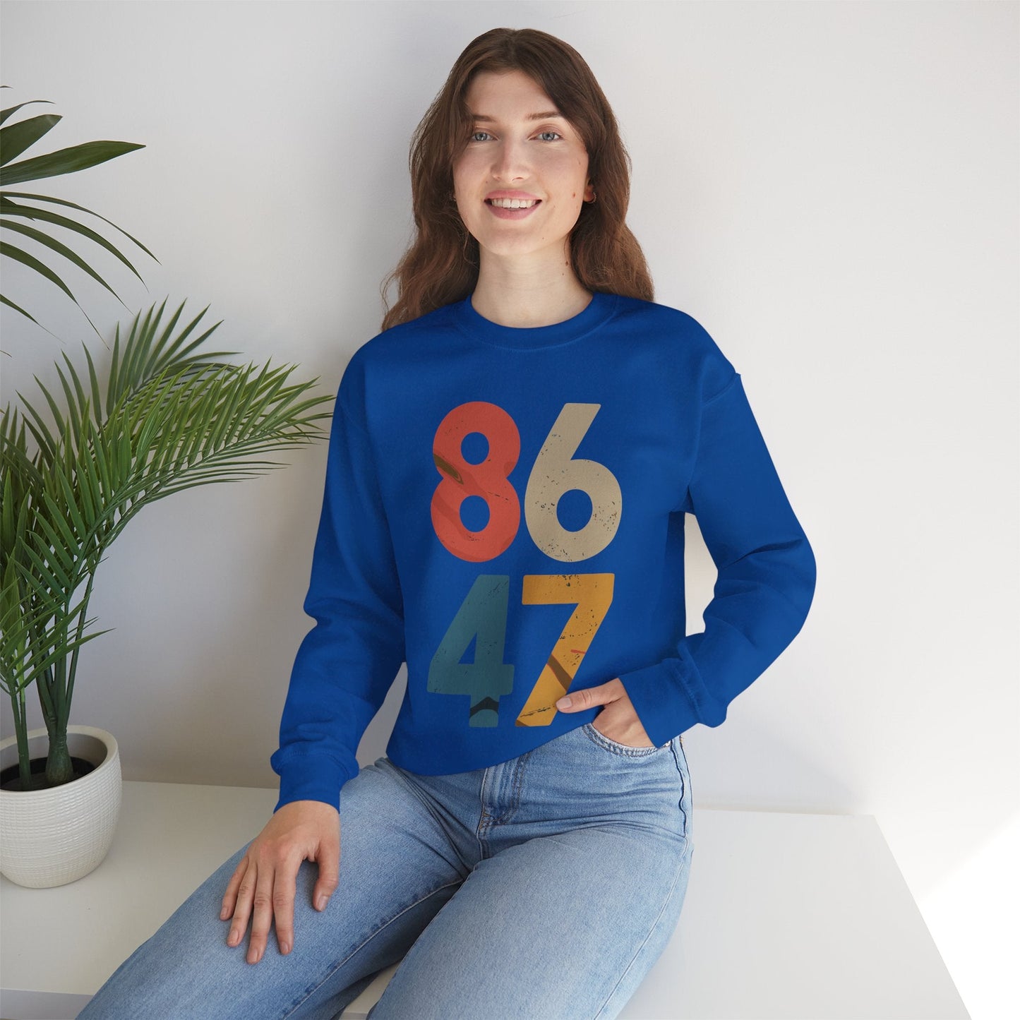 Classic Vintage 80s Style 86 47 Anti Trump Sweatshirt