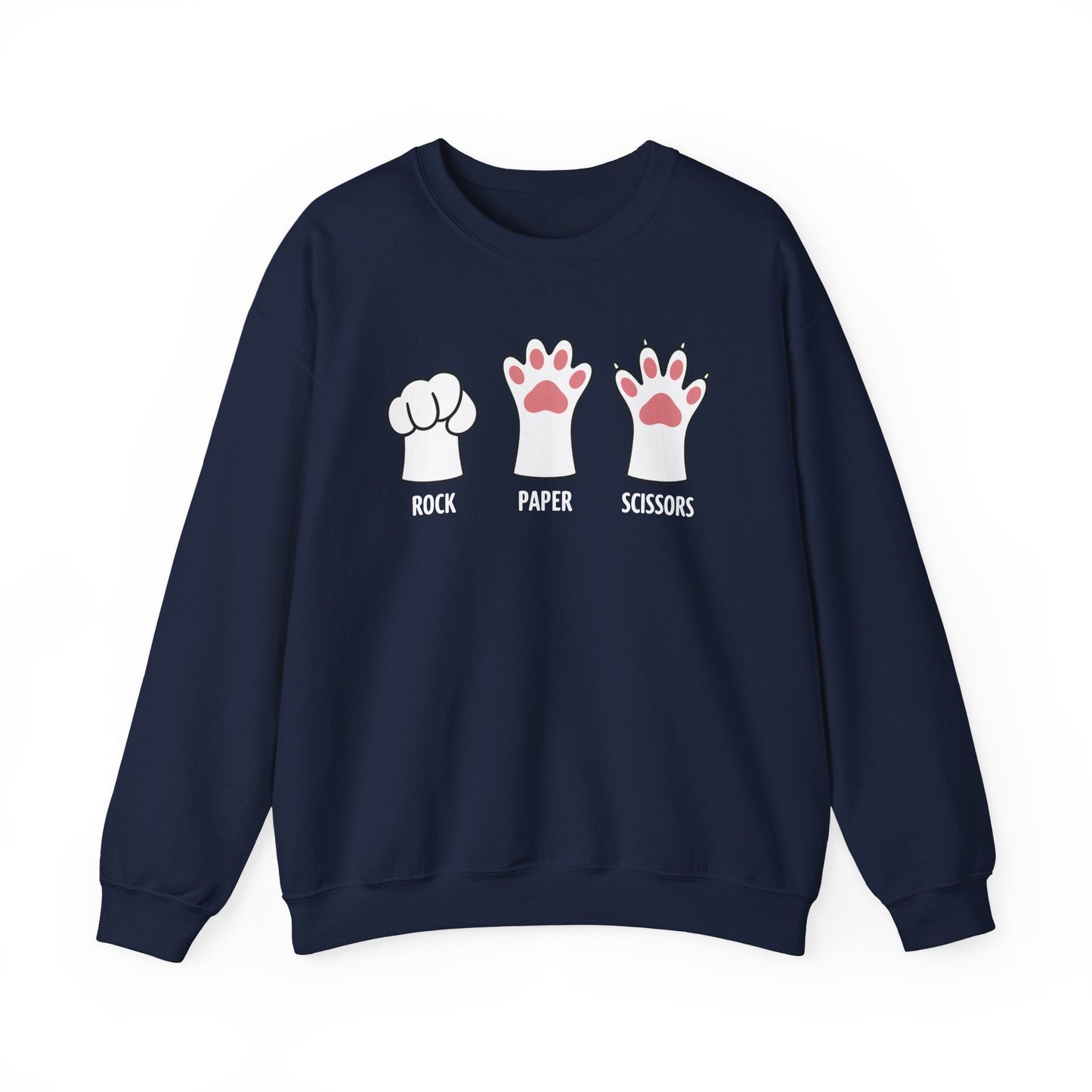 Funny  Introvert Cat Animal Rescue Rock Paper Scissors Cute Paw Cat Sweatshirt