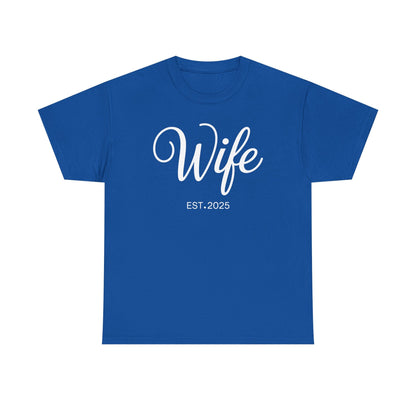 Wife Est 2025 Just Married Honeymoon Wedding Couples T-Shirt