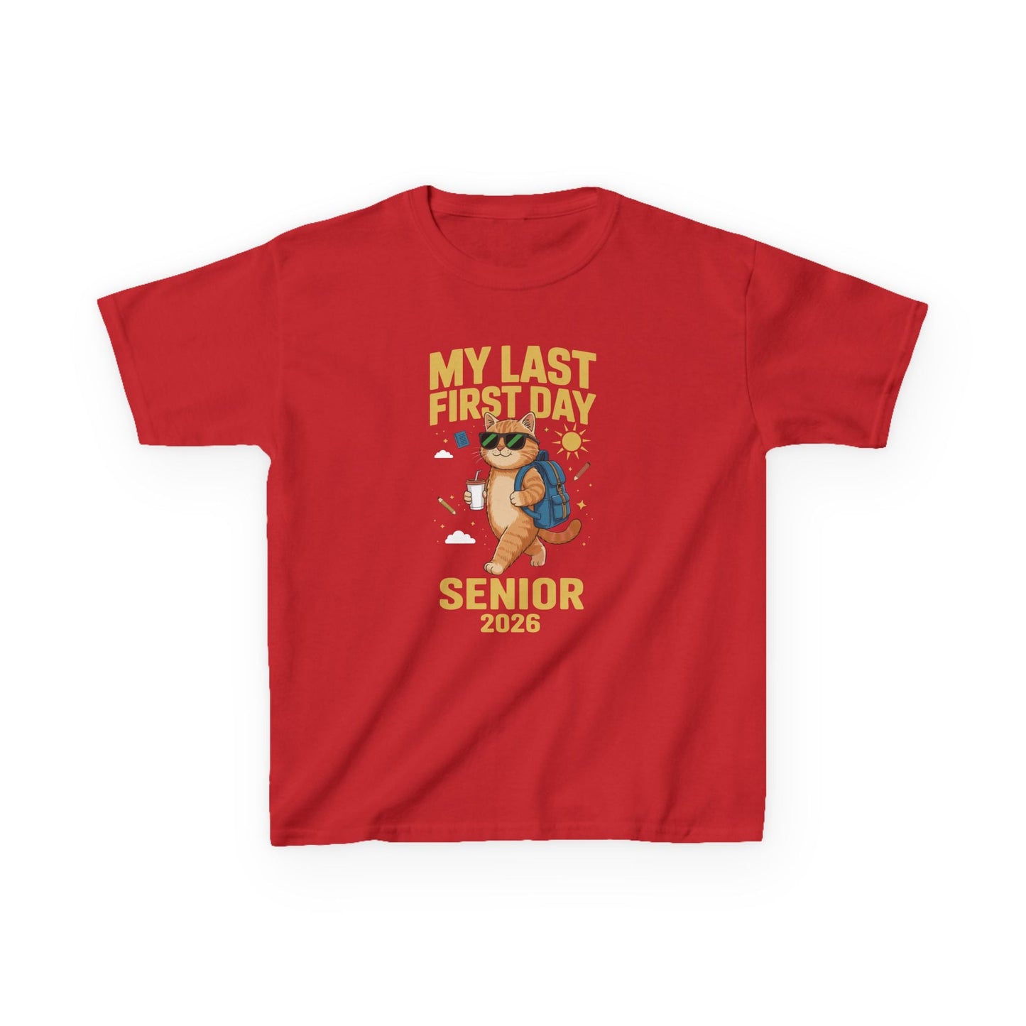 My Last First Day Senior 2026 Cat Back to School Cool Class T-Shirt