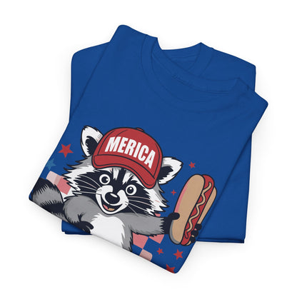 Red White And Feral Raccoon 4th of July Saying Meme T-Shirt