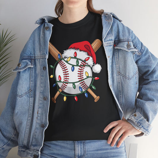 Santa Sports Design For Men Boys Christmas Baseball Player T-Shirt