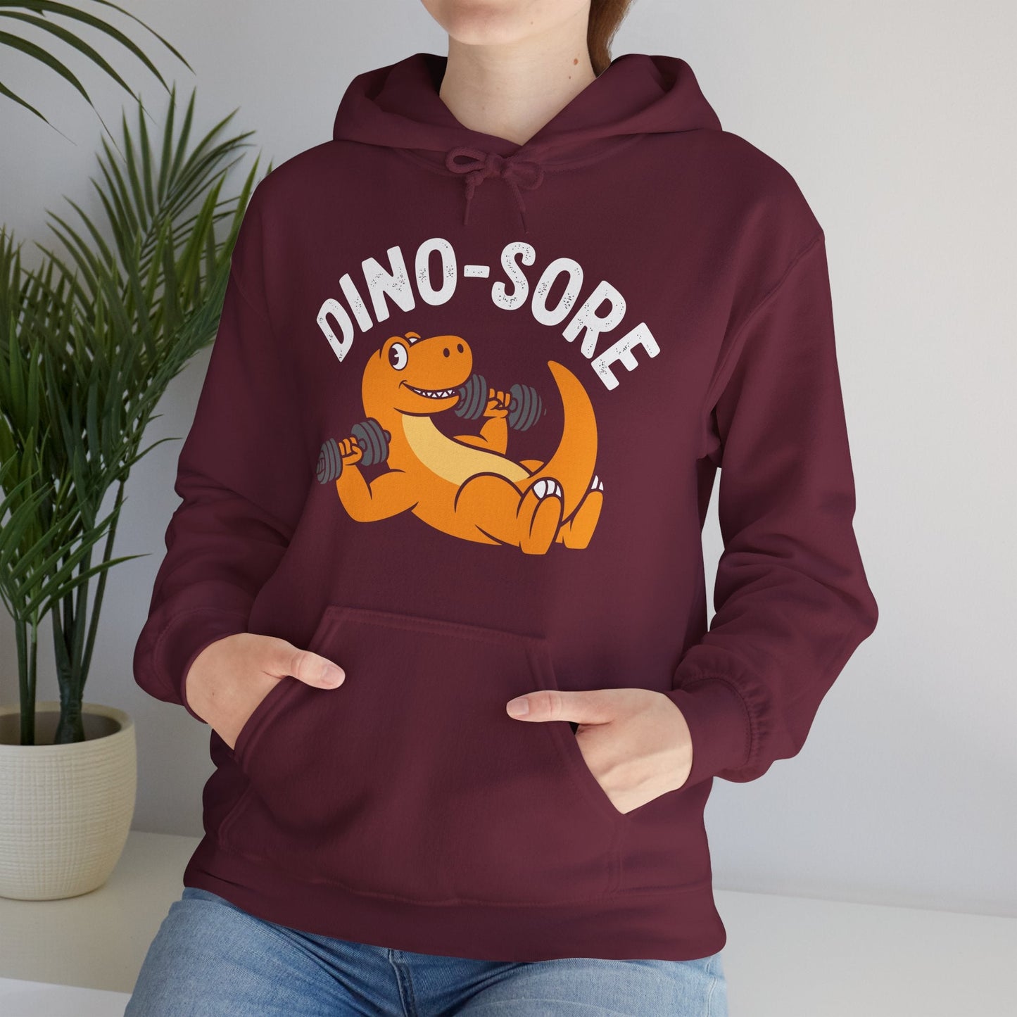 Gym Workout Dino Sore Exercise Fitness Boys Women Men Hoodie