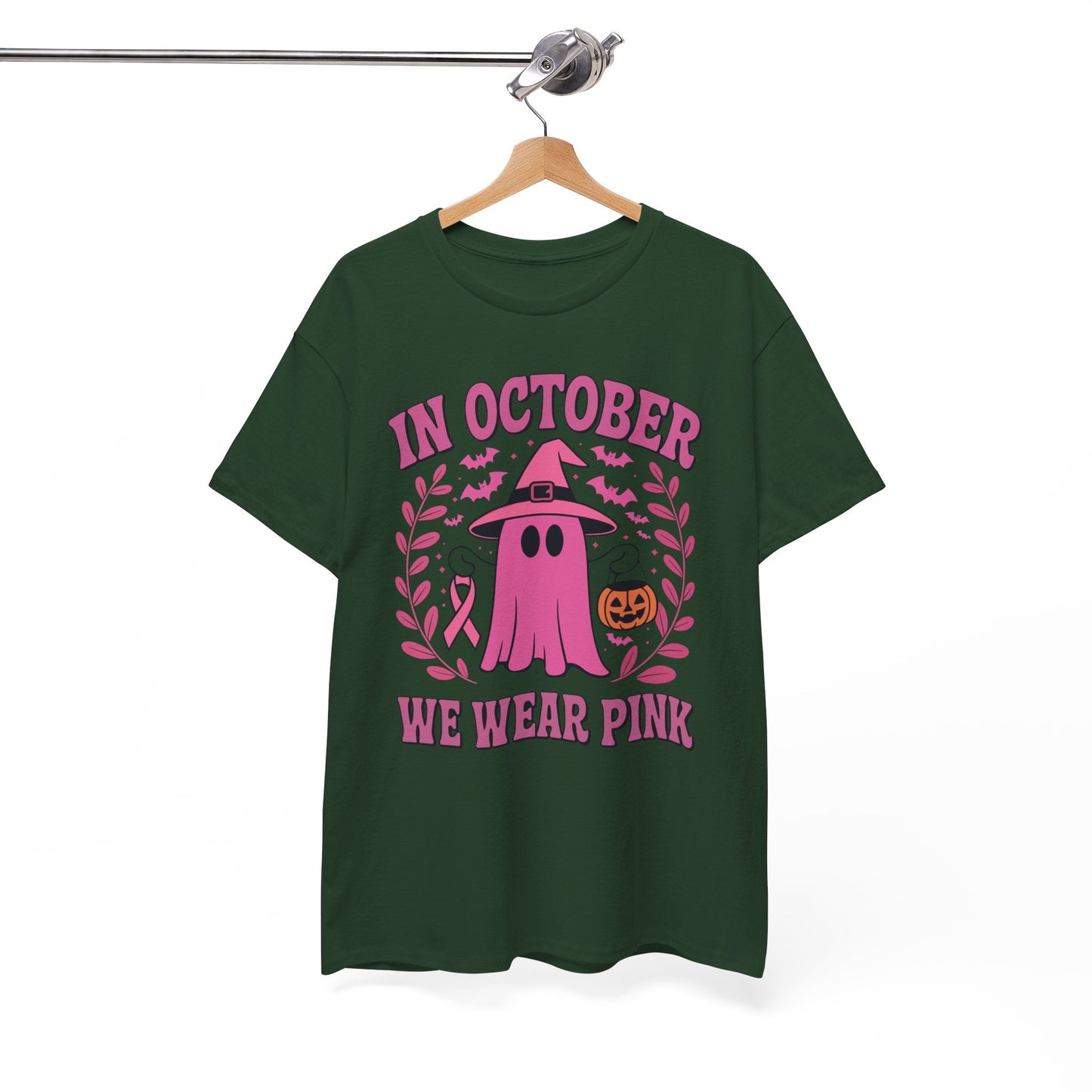 In October We Wear Pink Breast Cancer Awareness Halloween T-Shirt